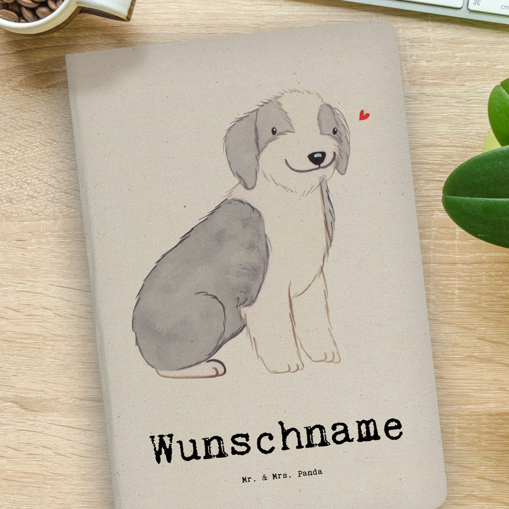 DIN A4 Personalisiertes Notizbuch Bearded Collie Lebensretter Personalisiertes Notizbuch, Notizbuch mit Namen, Notizbuch bedrucken, Personalisierung, Namensbuch, Namen, Hund, Hunderasse, Rassehund, Hundebesitzer, Geschenk, Tierfreund, Schenken, Welpe, Bearded Collie, britischer Hütehund