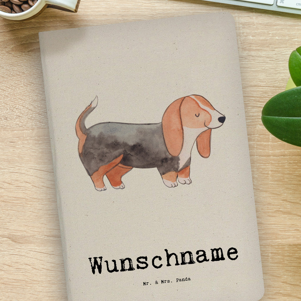 DIN A4 Personalisiertes Notizbuch Basset Hound Lebensretter Personalisiertes Notizbuch, Notizbuch mit Namen, Notizbuch bedrucken, Personalisierung, Namensbuch, Namen, Hund, Hunderasse, Rassehund, Hundebesitzer, Geschenk, Tierfreund, Schenken, Welpe, Basset Hound, Basset