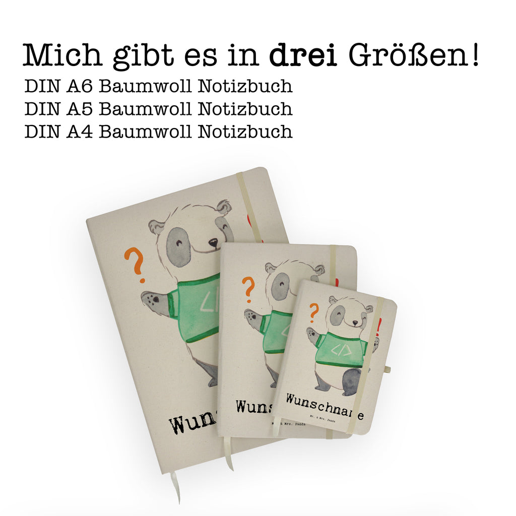 DIN A4 Personalisiertes Notizbuch Panda Programmierer Abenteuer Personalisiertes Notizbuch, Notizbuch mit Namen, Notizbuch bedrucken, Personalisierung, Namensbuch, Namen, Beruf, Ausbildung, Jubiläum, Abschied, Rente, Kollege, Kollegin, Geschenk, Schenken, Arbeitskollege, Mitarbeiter, Firma, Danke, Dankeschön, Panda Programmierer, Geschenk Programmierer, Programmierer Geschenk, Geschenke Berufe, Programmierer Geschenke