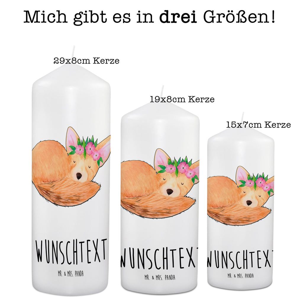 Personalisierte Kerze Wüstenfuchs Blumenkranz Kerze, Taufkerze, Kommunionskerze, Geburtstagskerze, Geschenk Kerze, Taufgeschenk Kerze, Kerze mit Druck, Besondere Kerze, Geschenkidee Kerze, Kerze für Kommunion, kerze personalisiert, personalisierte kerze, personalisierte kerzen, Afrika, Wildtiere, Wüste, Wüstenfuchs, Blumen, Blumenkranz, Glücklich