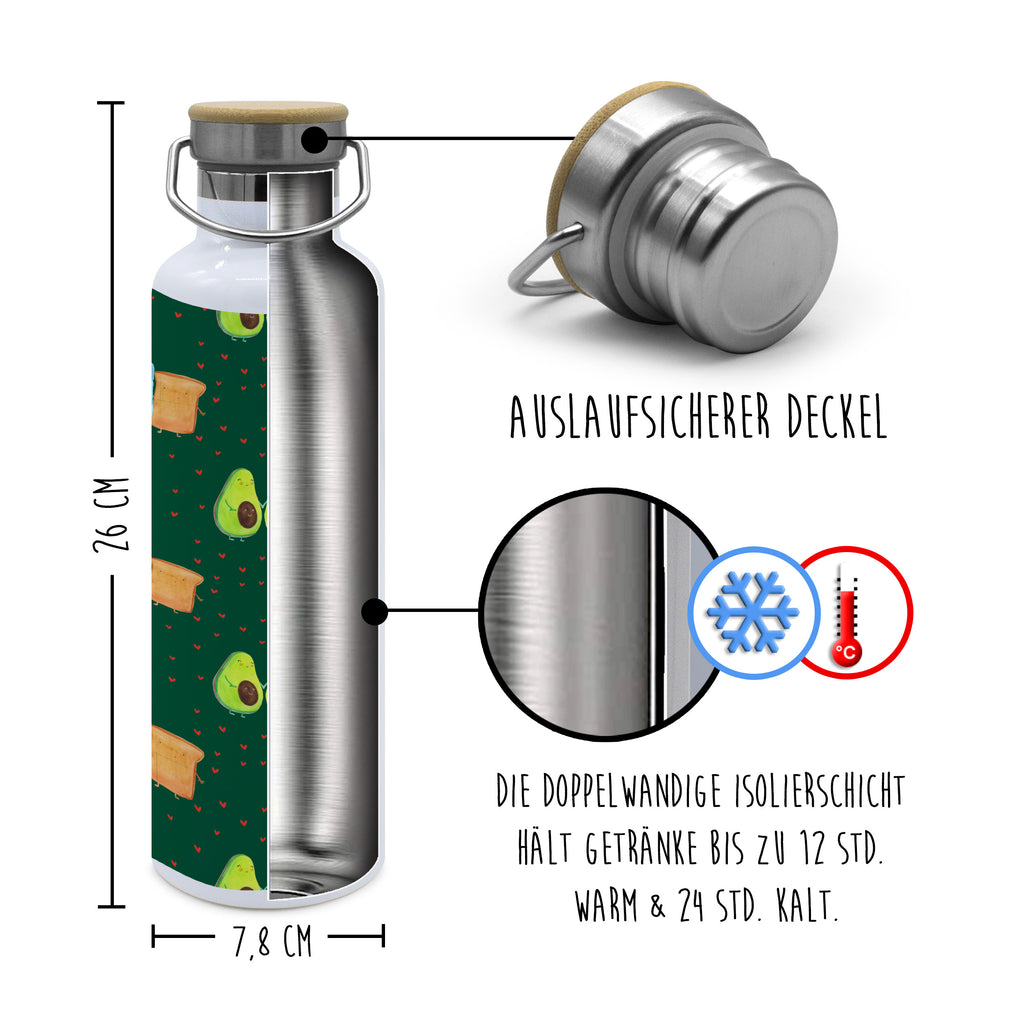 Trinkflasche Avocado Pärchen Muster Thermosflasche, Isolierflasche, Edelstahl, Trinkflasche, isoliert, Wamrhaltefunktion, Sportflasche, Flasche zum Sport, Sportlerflasche, Avocado, Veggie, Vegan, Gesund, Avocuddle, Liebe, Schwangerschaft, Familie, Babyshower, Babyparty, Hochzeit, Kinder, Avocados, Geburt