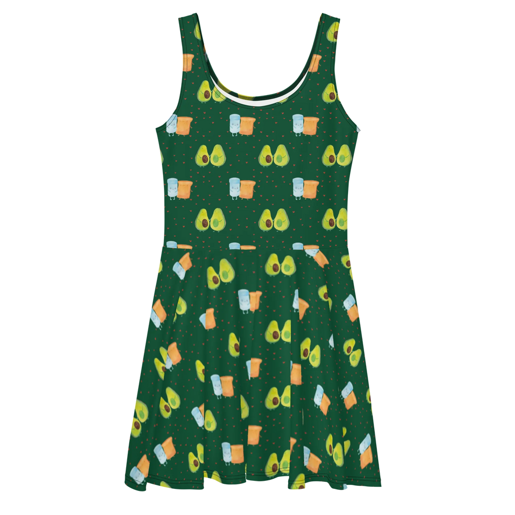 Sommerkleid Avocado Pärchen Muster Sommerkleid, Kleid, Skaterkleid, Avocado, Veggie, Vegan, Gesund, Avocuddle, Liebe, Schwangerschaft, Familie, Babyshower, Babyparty, Hochzeit, Kinder, Avocados, Geburt