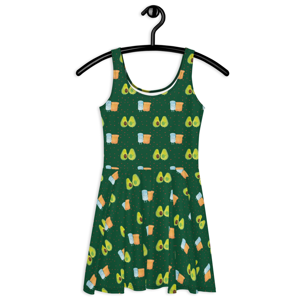 Sommerkleid Avocado Pärchen Muster Sommerkleid, Kleid, Skaterkleid, Avocado, Veggie, Vegan, Gesund, Avocuddle, Liebe, Schwangerschaft, Familie, Babyshower, Babyparty, Hochzeit, Kinder, Avocados, Geburt