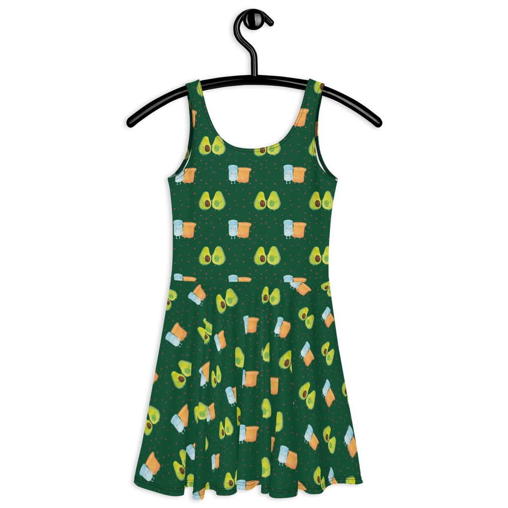 Sommerkleid Avocado Pärchen Muster Sommerkleid, Kleid, Skaterkleid, Avocado, Veggie, Vegan, Gesund, Avocuddle, Liebe, Schwangerschaft, Familie, Babyshower, Babyparty, Hochzeit, Kinder, Avocados, Geburt