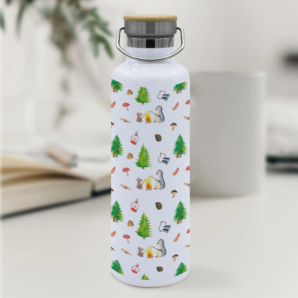 Trinkflasche Pinguin Lagerfeuer Muster Thermosflasche, Isolierflasche, Edelstahl, Trinkflasche, isoliert, Wamrhaltefunktion, Sportflasche, Flasche zum Sport, Sportlerflasche, Pinguin, Maus, Pinguine, Lagerfeuer, Leben, Arbeit, Job, Motivation, Büro, Büroalltag, Lebensspruch, Lebensmotivation, Neustart, Liebe, grillen, Feuer, Marshmallows