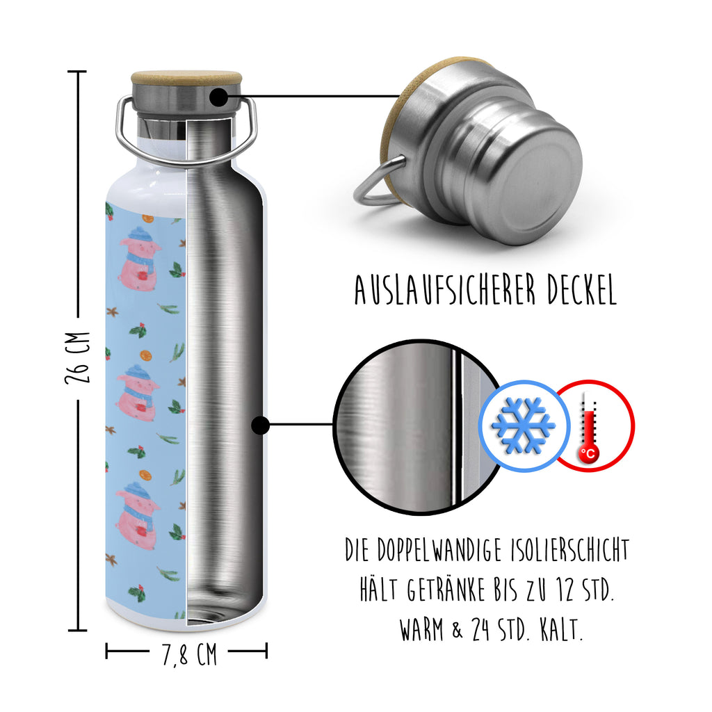 Trinkflasche Schweinchen Glühwein Muster Thermosflasche, Isolierflasche, Edelstahl, Trinkflasche, isoliert, Wamrhaltefunktion, Sportflasche, Flasche zum Sport, Sportlerflasche, Winter, Weihnachten, Weihnachtsdeko, Nikolaus, Advent, Heiligabend, Wintermotiv, Glühwein, Betrunken, Weihnachtsmarkt, Spruch