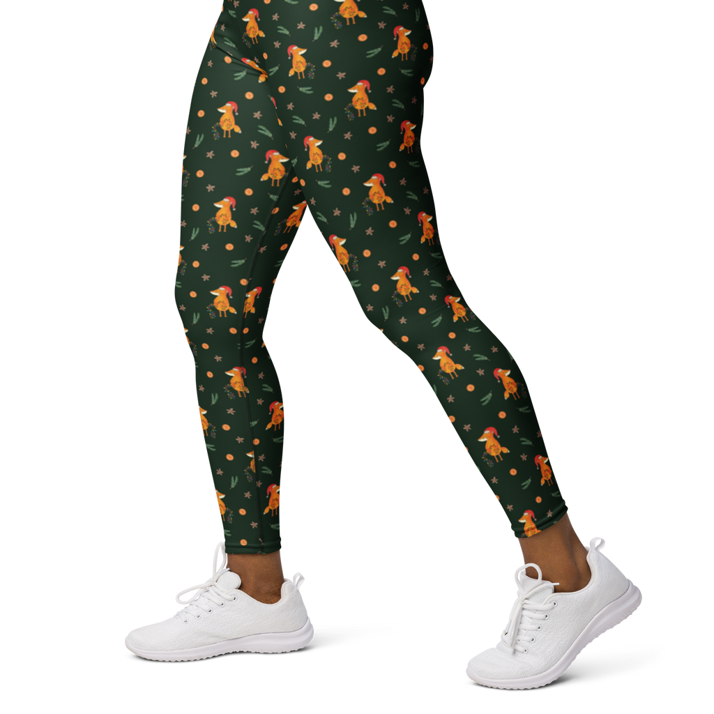 Yogahose Fuchs Weihnachten Muster Yogapants, Yogaleggings, Yogaleggins, Yogahose Damen, Yogahose, Frauen, Yogahose Mädchen, Yogahose Kinder, Yogahose Herren, Yogahose Männer, Winter, Weihnachten, Weihnachtsdeko, Nikolaus, Advent, Heiligabend, Wintermotiv, Fuchs, Füchse, Spruch schön, Geschenk Weihnachten, Weihnachtsmann, Weihnachtszeit