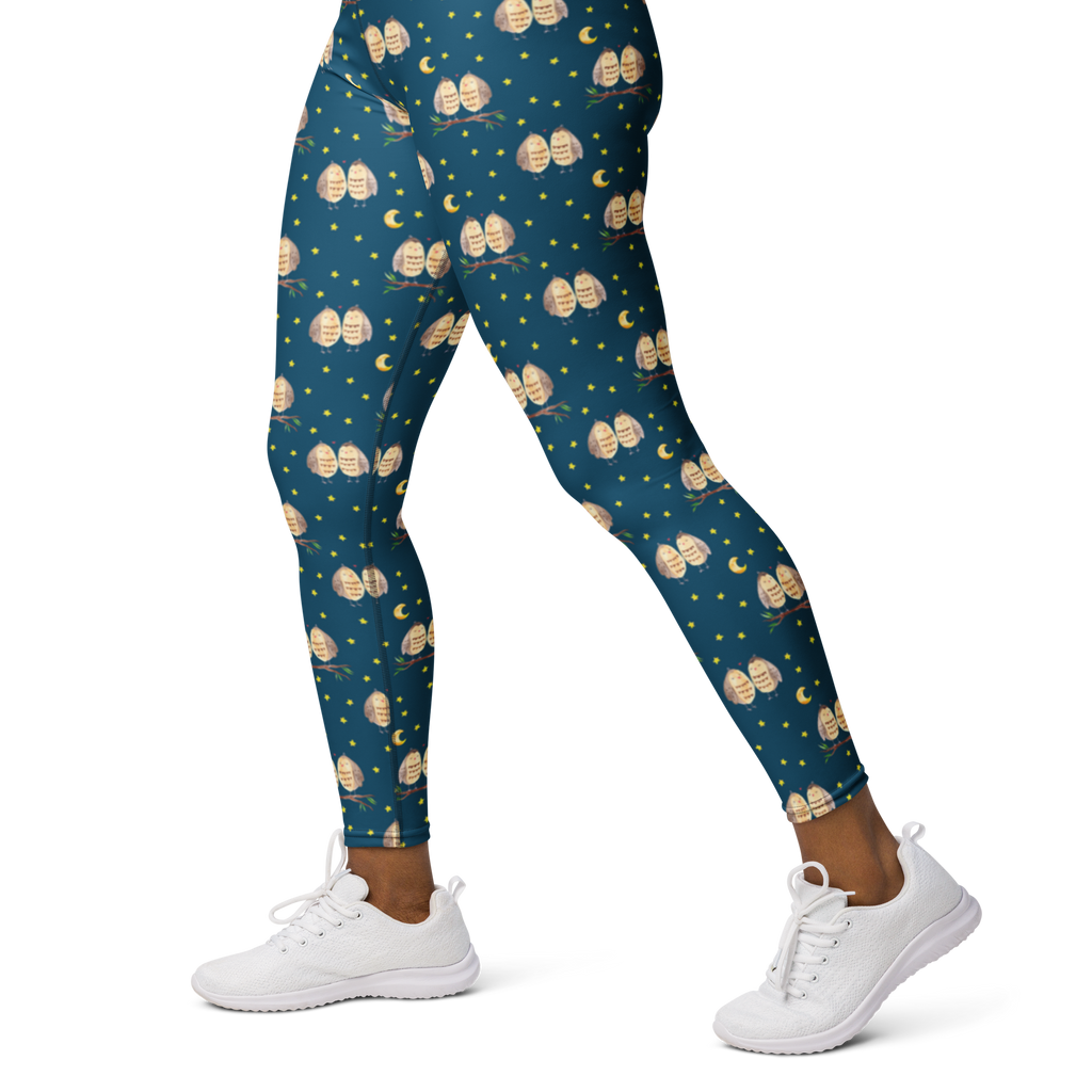 Yogahose Eulen Liebe Muster Yogapants, Yogaleggings, Yogaleggins, Yogahose Damen, Yogahose, Frauen, Yogahose Mädchen, Yogahose Kinder, Yogahose Herren, Yogahose Männer, Eule, Eule Deko, Liebe, Hochzeit Spruch, Owl, All you need is love, Liebe Spruch, Freundin Geschenk, Freund, Wortspiel lustig