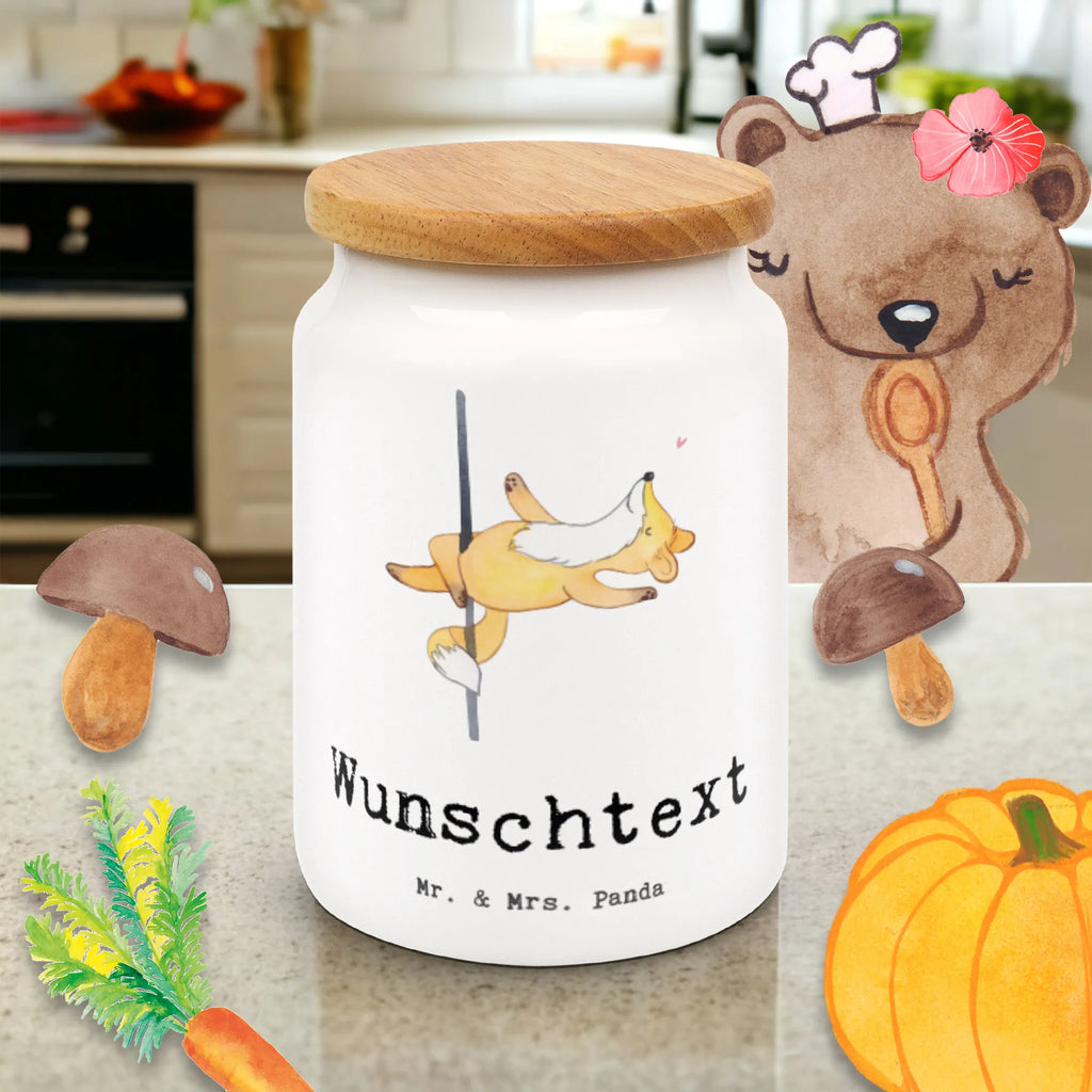 Personalized Storage Jar Fox Pole Dance Personalisierte Vorratsdose, Personalisierte Keksdose, Personalisierte Keramikdose, Personalisierte Leckerlidose, Personalisierte Dose, Personalisierter Vorratsbehälter, Personalisierte Aufbewahrungsdose, Geschenk, Sport, Sportart, Hobby, Schenken, Danke, Dankeschön, Auszeichnung, Gewinn, Sportler, Pole Dance, Tanzen, Tanz