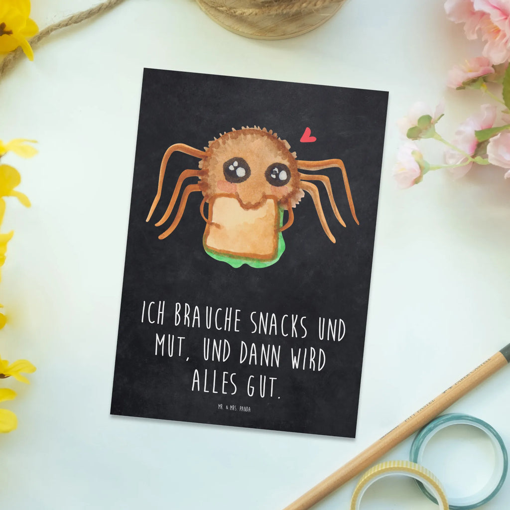 Postkarte Spinne Agathe Sandwich Postkarte, Karte, Geschenkkarte, Grußkarte, Einladung, Ansichtskarte, Geburtstagskarte, Einladungskarte, Dankeskarte, Ansichtskarten, Einladung Geburtstag, Einladungskarten Geburtstag, Spinne Agathe, Spinne, Agathe, Videos, Merchandise, Glück, Mut, Hungrig, Verfressen, Lebensfreude, Alles wird gut, Hunger