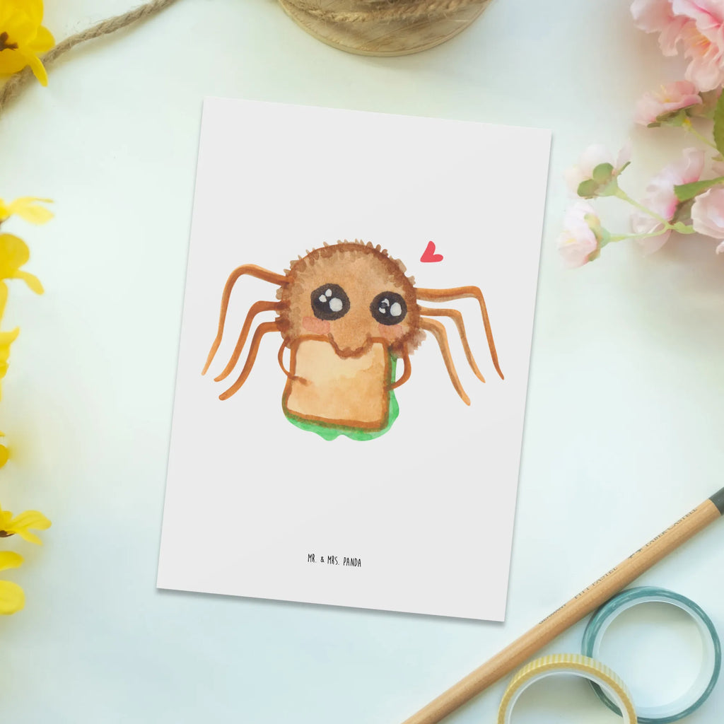 Postkarte Spinne Agathe Sandwich Postkarte, Karte, Geschenkkarte, Grußkarte, Einladung, Ansichtskarte, Geburtstagskarte, Einladungskarte, Dankeskarte, Ansichtskarten, Einladung Geburtstag, Einladungskarten Geburtstag, Spinne Agathe, Spinne, Agathe, Videos, Merchandise, Glück, Mut, Hungrig, Verfressen, Lebensfreude, Alles wird gut, Hunger