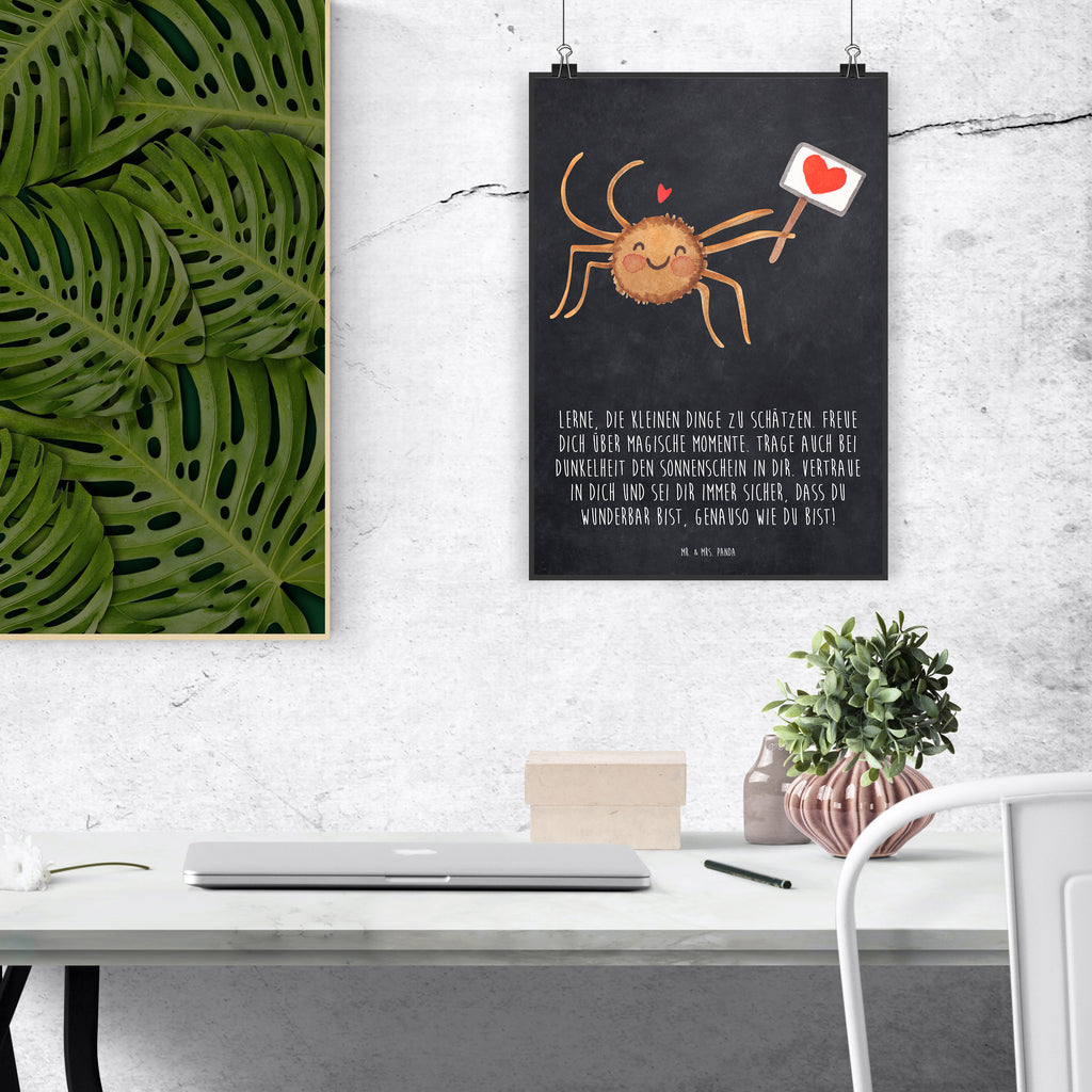 Poster Spinne Agathe Motivation Poster, Wandposter, Bild, Wanddeko, Küchenposter, Kinderposter, Wanddeko Bild, Raumdekoration, Wanddekoration, Handgemaltes Poster, Mr. & Mrs. Panda Poster, Designposter, Kunstdruck, Posterdruck, Spinne Agathe, Spinne, Agathe, Videos, Merchandise, Motivation, Glück, Liebe, Vertrauen, Dankeschön