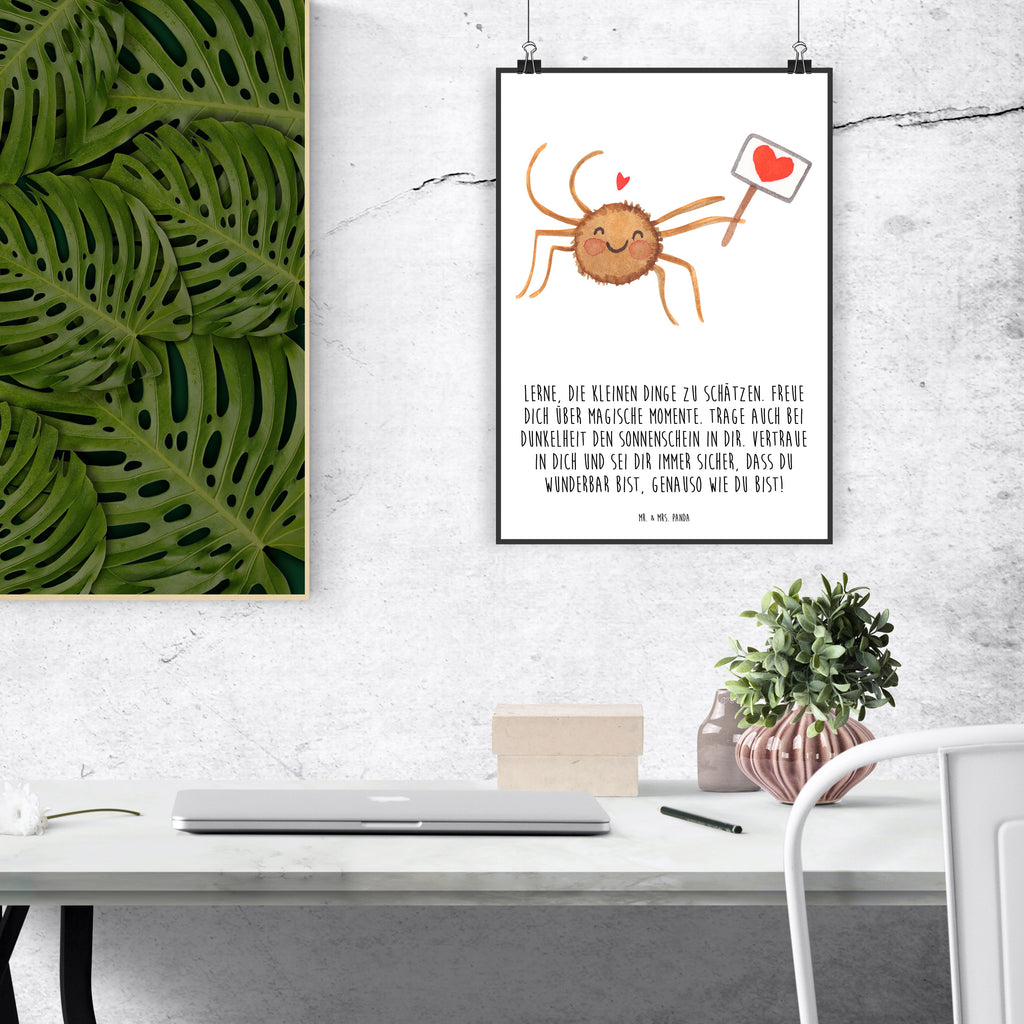 Poster Spinne Agathe Motivation Poster, Wandposter, Bild, Wanddeko, Küchenposter, Kinderposter, Wanddeko Bild, Raumdekoration, Wanddekoration, Handgemaltes Poster, Mr. & Mrs. Panda Poster, Designposter, Kunstdruck, Posterdruck, Spinne Agathe, Spinne, Agathe, Videos, Merchandise, Motivation, Glück, Liebe, Vertrauen, Dankeschön