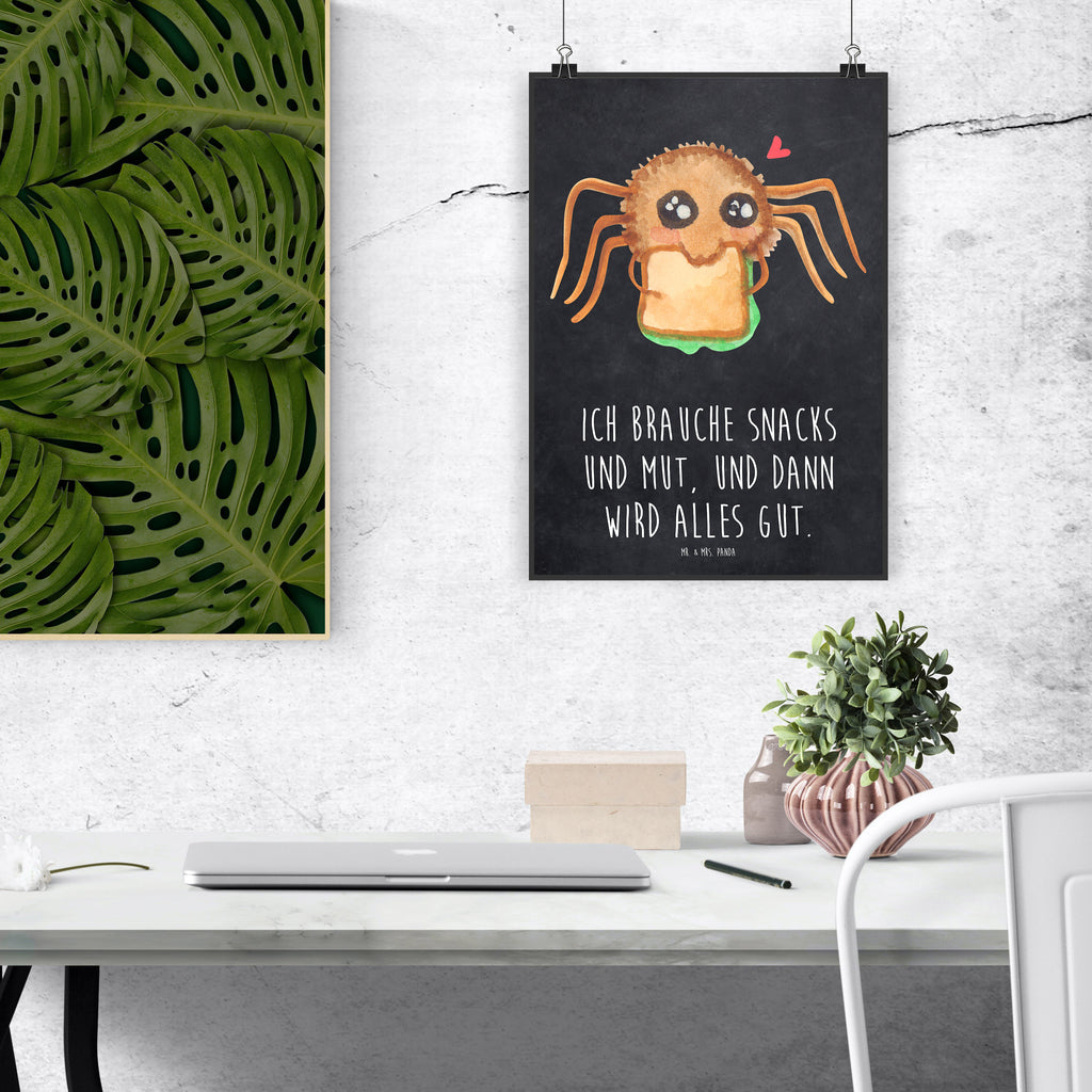 Poster Spinne Agathe Sandwich Poster, Wandposter, Bild, Wanddeko, Küchenposter, Kinderposter, Wanddeko Bild, Raumdekoration, Wanddekoration, Handgemaltes Poster, Mr. & Mrs. Panda Poster, Designposter, Kunstdruck, Posterdruck, Spinne Agathe, Spinne, Agathe, Videos, Merchandise, Glück, Mut, Hungrig, Verfressen, Lebensfreude, Alles wird gut, Hunger