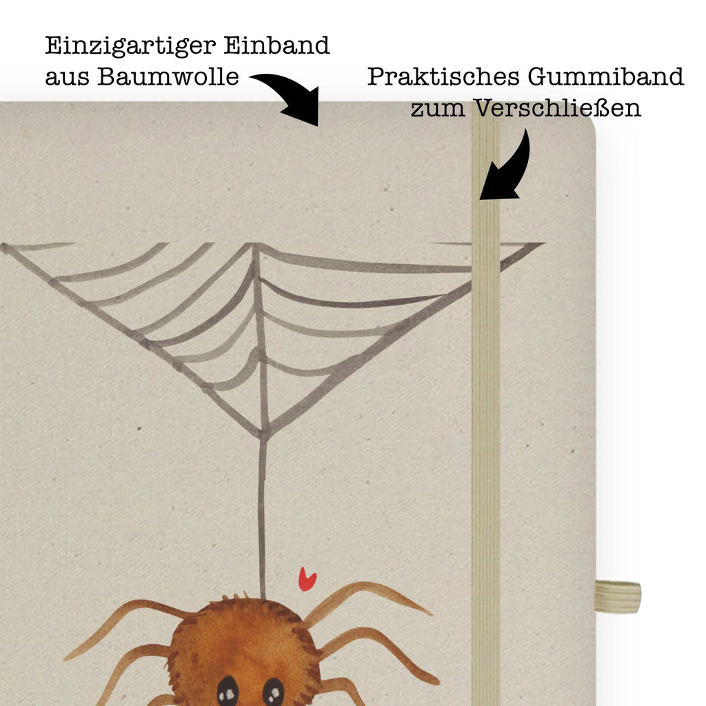 Baumwoll Notizbuch Spinne Agathe Liebe Notizen, Eintragebuch, Tagebuch, Notizblock, Adressbuch, Journal, Kladde, Skizzenbuch, Notizheft, Schreibbuch, Schreibheft, Spinne Agathe, Spinne, Agathe, Videos, Merchandise, Liebe, Verliebt, Liebesbeweis, Liebesgeschenk