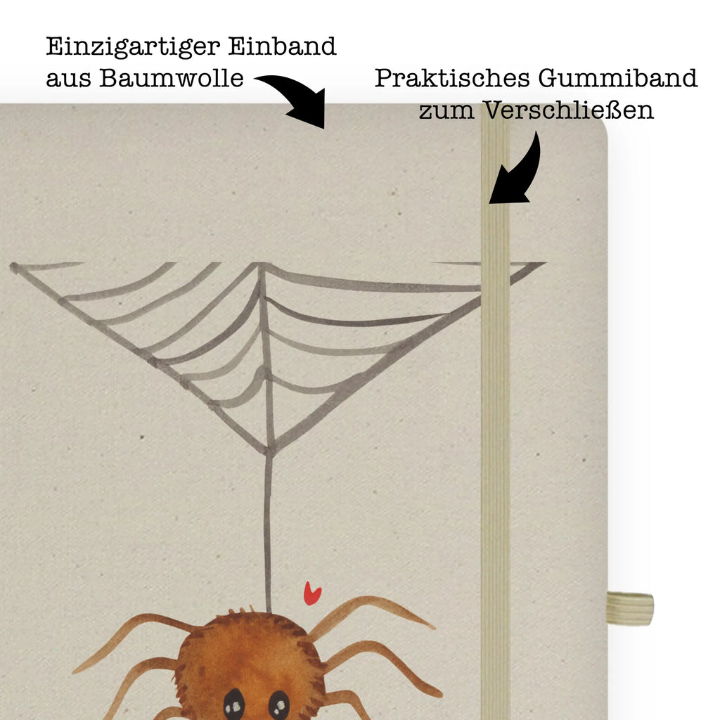 Baumwoll Notizbuch Spinne Agathe Liebe Notizen, Eintragebuch, Tagebuch, Notizblock, Adressbuch, Journal, Kladde, Skizzenbuch, Notizheft, Schreibbuch, Schreibheft, Spinne Agathe, Spinne, Agathe, Videos, Merchandise, Liebe, Verliebt, Liebesbeweis, Liebesgeschenk