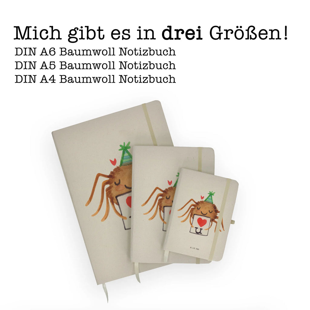 Baumwoll Notizbuch Spinne Agathe Brief Notizen, Eintragebuch, Tagebuch, Notizblock, Adressbuch, Journal, Kladde, Skizzenbuch, Notizheft, Schreibbuch, Schreibheft, Spinne Agathe, Spinne, Agathe, Videos, Merchandise, Liebesbeweis, Ich Liebe dich, Heiratsantrag, Verliebt, Liebespaar, Liebesgeschenk, Treuebeweis, Treuetest