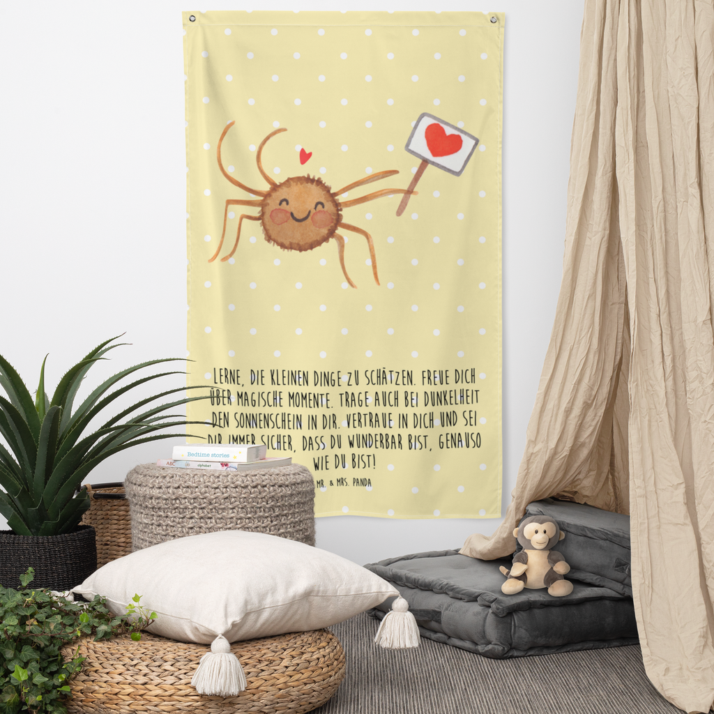 Wandteppich Spinne Agathe Motivation Wandbehang, Dekoration, Boho, Wandteppich, Wandtuch, Wanddeko, Tapisserie, Tapestry, Wandbild, Textil-Kunst, Schmuck-Wandbehang, Wand Deko, Kinderzimmer, Kinderzimmer Wand, Kinderzimmer Deko, Kinderzimmer Wanddeko, Spinne Agathe, Spinne, Agathe, Videos, Merchandise, Motivation, Glück, Liebe, Vertrauen, Dankeschön