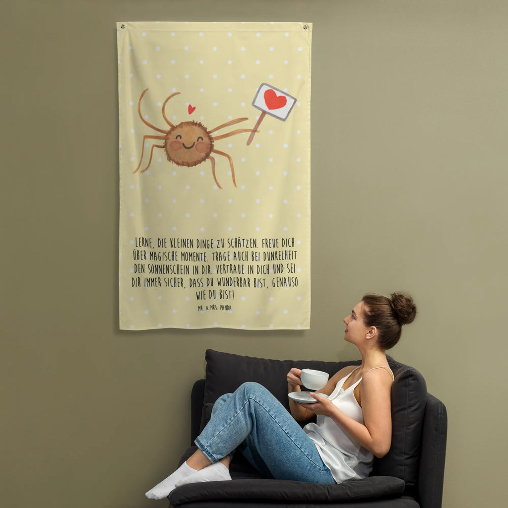 Wandteppich Spinne Agathe Motivation Wandbehang, Dekoration, Boho, Wandteppich, Wandtuch, Wanddeko, Tapisserie, Tapestry, Wandbild, Textil-Kunst, Schmuck-Wandbehang, Wand Deko, Kinderzimmer, Kinderzimmer Wand, Kinderzimmer Deko, Kinderzimmer Wanddeko, Spinne Agathe, Spinne, Agathe, Videos, Merchandise, Motivation, Glück, Liebe, Vertrauen, Dankeschön