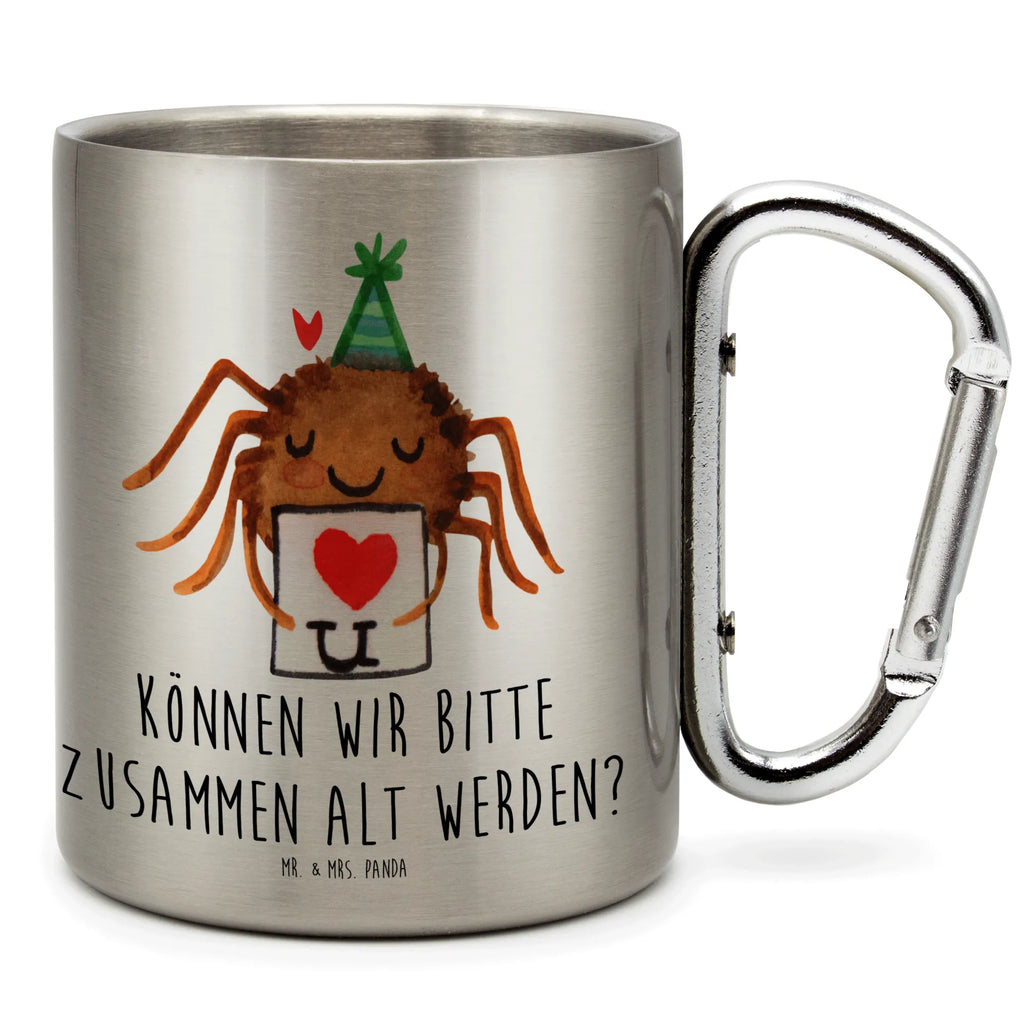 Edelstahlbecher Spinne Agathe Brief Edelstahltasse, Karabiner, Edelstahlbecher, Outdoor, Camping, Tasse, Becher, Spinne Agathe, Spinne, Agathe, Videos, Merchandise, Liebesbeweis, Ich Liebe dich, Heiratsantrag, Verliebt, Liebespaar, Liebesgeschenk, Treuebeweis, Treuetest