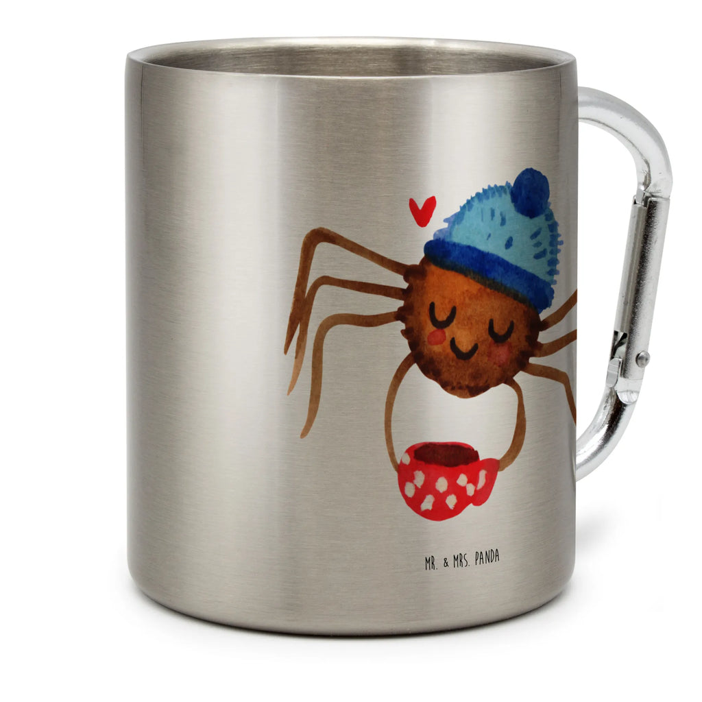 Edelstahlbecher Spinne Agathe Kaffee Edelstahltasse, Karabiner, Edelstahlbecher, Outdoor, Camping, Tasse, Becher, Spinne Agathe, Spinne, Agathe, Videos, Merchandise, Kaffee, Morgen, Morgenmuffel, Lebensweisheiten, Weiser Spruch