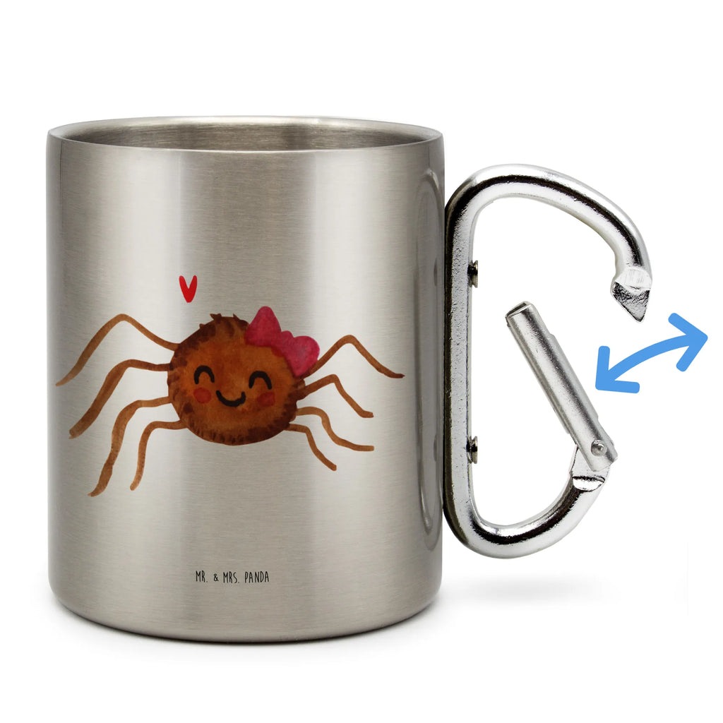 Edelstahlbecher Spinne Agathe Freude Edelstahltasse, Karabiner, Edelstahlbecher, Outdoor, Camping, Tasse, Becher, Spinne Agathe, Spinne, Agathe, Videos, Merchandise, Viral, Viraler Hit, Trend, Beliebte Spinne