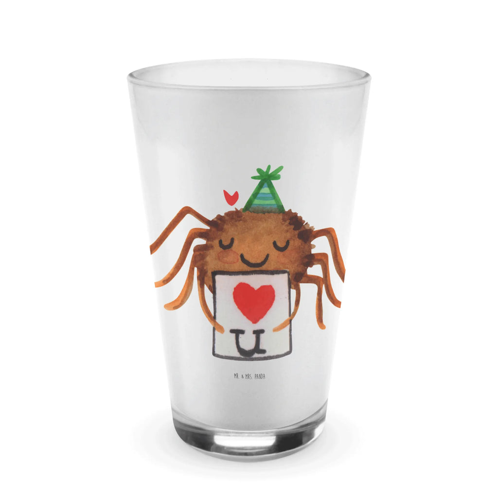 Glas Spinne Agathe Brief Cappuccino Glas, Glas, Cappuccino Tasse, Latte Macchiato, Spinne Agathe, Spinne, Agathe, Videos, Merchandise, Liebesbeweis, Ich Liebe dich, Heiratsantrag, Verliebt, Liebespaar, Liebesgeschenk, Treuebeweis, Treuetest