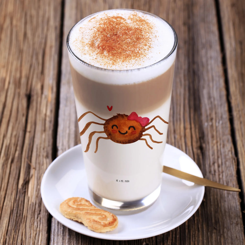 Glas Spinne Agathe Freude Cappuccino Glas, Glas, Cappuccino Tasse, Latte Macchiato, Spinne Agathe, Spinne, Agathe, Videos, Merchandise, Viral, Viraler Hit, Trend, Beliebte Spinne