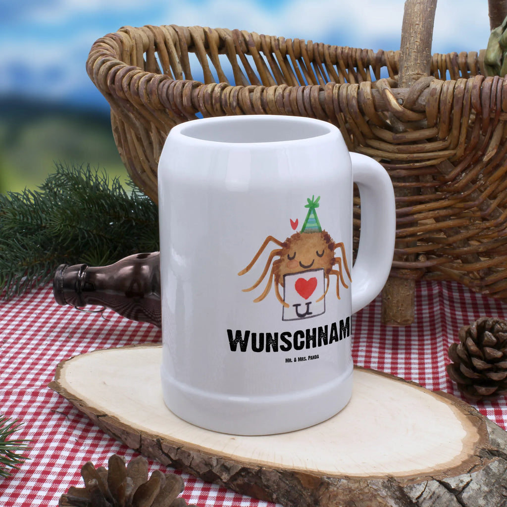 Personalisierter Bierkrug Spinne Agathe Brief Bierkrug mit Namen, Bierkrug personalisieren, Bierglas mit Namen, Personalisierung, Bedrucken, Spinne Agathe, Spinne, Agathe, Videos, Merchandise, Liebesbeweis, Ich Liebe dich, Heiratsantrag, Verliebt, Liebespaar, Liebesgeschenk, Treuebeweis, Treuetest