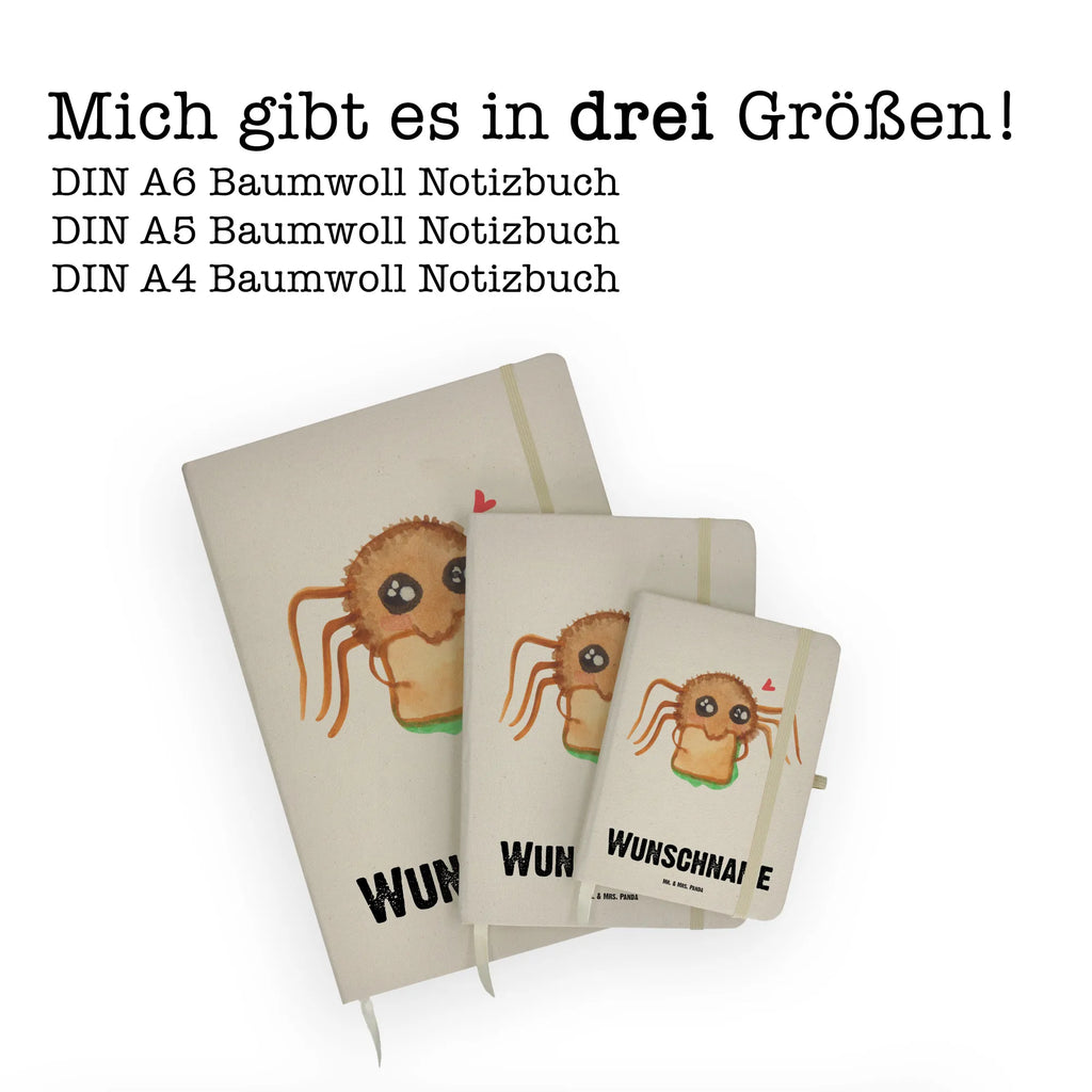 DIN A4 Personalisiertes Notizbuch Spinne Agathe Sandwich Personalisiertes Notizbuch, Notizbuch mit Namen, Notizbuch bedrucken, Personalisierung, Namensbuch, Namen, Spinne Agathe, Spinne, Agathe, Videos, Merchandise, Glück, Mut, Hungrig, Verfressen, Lebensfreude, Alles wird gut, Hunger