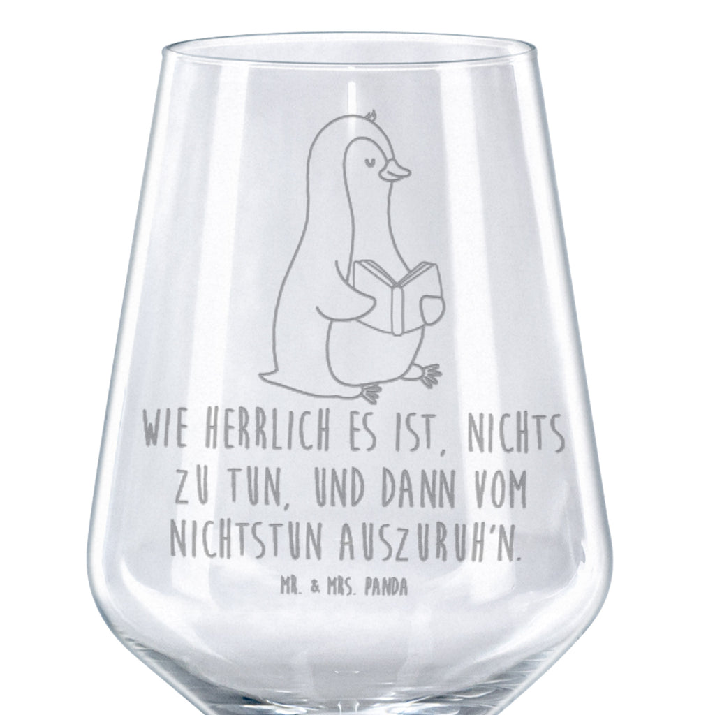 Rotwein Glas Pinguin Buch Rotweinglas, Weinglas, Rotwein Glas, Weinglas mit Gravur, Geschenk für Weinliebhaber, Spülmaschinenfeste Weingläser, Hochwertige Weinaccessoires, Pinguin, Pinguine, Buch, Lesen, Bücherwurm, Nichtstun, Faulenzen, Ferien, Urlaub, Freizeit