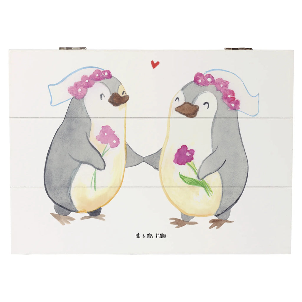 Holzkiste Pinguin Pärchen Lesbian Pride Holzkiste, Kiste, Schatzkiste, Truhe, Schatulle, XXL, Erinnerungsbox, Erinnerungskiste, Dekokiste, Aufbewahrungsbox, Geschenkbox, Geschenkdose, Hochzeit, Hochzeitsgeschenk, Ehe, Hochzeitsfeier, Trauung, Trauungsgeschenk, Hochzeitskarte, Verlobungsfeier, Verlobungsgeschenk, Hochzeitsgeschenkideen, Hochzeitsgeschenke für Brautpaar