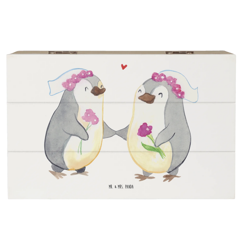 Holzkiste Pinguin Pärchen Lesbian Pride Holzkiste, Kiste, Schatzkiste, Truhe, Schatulle, XXL, Erinnerungsbox, Erinnerungskiste, Dekokiste, Aufbewahrungsbox, Geschenkbox, Geschenkdose, Hochzeit, Hochzeitsgeschenk, Ehe, Hochzeitsfeier, Trauung, Trauungsgeschenk, Hochzeitskarte, Verlobungsfeier, Verlobungsgeschenk, Hochzeitsgeschenkideen, Hochzeitsgeschenke für Brautpaar