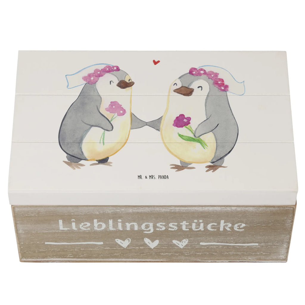 Holzkiste Pinguin Pärchen Lesbian Pride Holzkiste, Kiste, Schatzkiste, Truhe, Schatulle, XXL, Erinnerungsbox, Erinnerungskiste, Dekokiste, Aufbewahrungsbox, Geschenkbox, Geschenkdose, Hochzeit, Hochzeitsgeschenk, Ehe, Hochzeitsfeier, Trauung, Trauungsgeschenk, Hochzeitskarte, Verlobungsfeier, Verlobungsgeschenk, Hochzeitsgeschenkideen, Hochzeitsgeschenke für Brautpaar