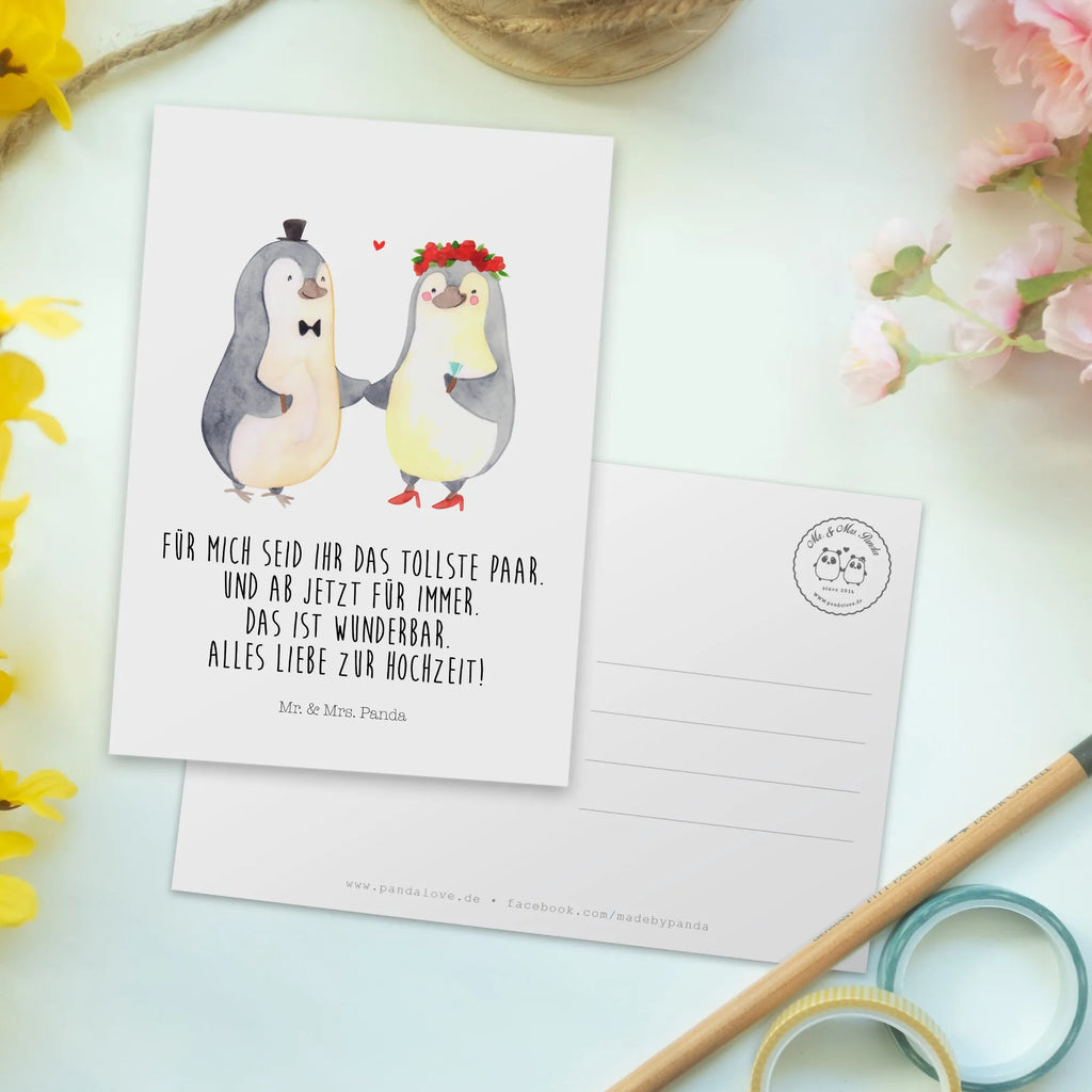 Postkarte Hochzeitspaar Pinguin Postkarte, Karte, Geschenkkarte, Grußkarte, Einladung, Ansichtskarte, Geburtstagskarte, Einladungskarte, Dankeskarte, Ansichtskarten, Einladung Geburtstag, Einladungskarten Geburtstag, Hochzeit, Hochzeitsgeschenk, Ehe, Hochzeitsfeier, Trauung, Trauungsgeschenk, Hochzeitskarte, Verlobungsfeier, Verlobungsgeschenk, Hochzeitsgeschenkideen, Hochzeitsgeschenke für Brautpaar, Pinguin, Pinguine, Hochzeitstag, geschenkidee Hochzeit, Gastgeschenk