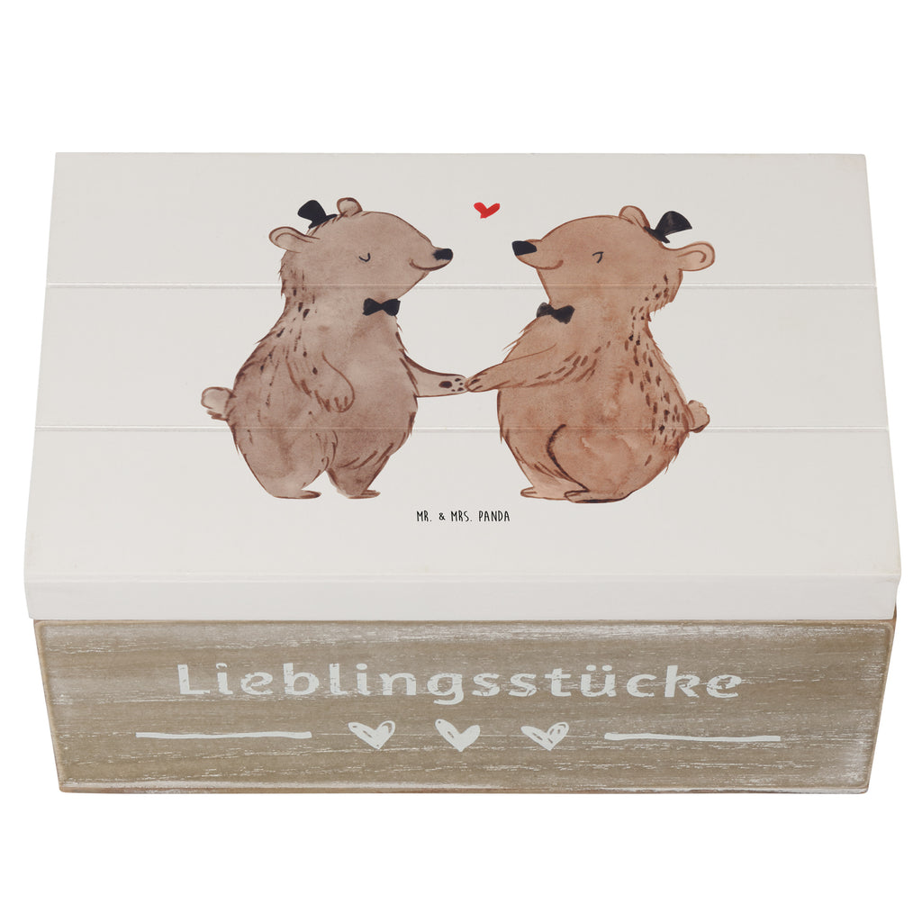 Holzkiste Bären Pärchen Gay Pride Holzkiste, Kiste, Schatzkiste, Truhe, Schatulle, XXL, Erinnerungsbox, Erinnerungskiste, Dekokiste, Aufbewahrungsbox, Geschenkbox, Geschenkdose, Hochzeit, Hochzeitsgeschenk, Ehe, Hochzeitsfeier, Trauung, Trauungsgeschenk, Hochzeitskarte, Verlobungsfeier, Verlobungsgeschenk, Hochzeitsgeschenkideen, Hochzeitsgeschenke für Brautpaar