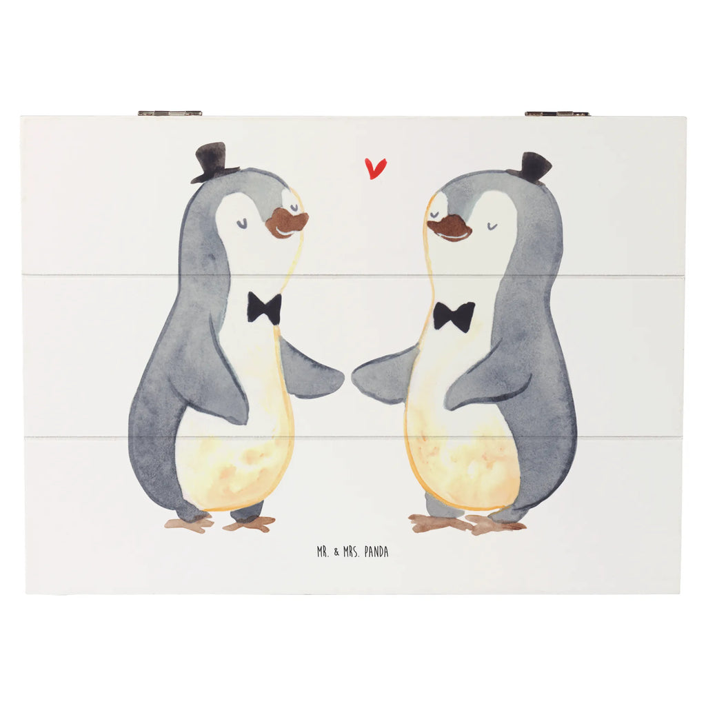 Holzkiste Pinguin Pärchen Gay Pride Holzkiste, Kiste, Schatzkiste, Truhe, Schatulle, XXL, Erinnerungsbox, Erinnerungskiste, Dekokiste, Aufbewahrungsbox, Geschenkbox, Geschenkdose, Hochzeit, Hochzeitsgeschenk, Ehe, Hochzeitsfeier, Trauung, Trauungsgeschenk, Hochzeitskarte, Verlobungsfeier, Verlobungsgeschenk, Hochzeitsgeschenkideen, Hochzeitsgeschenke für Brautpaar