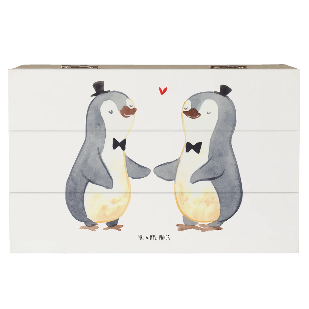 Holzkiste Pinguin Pärchen Gay Pride Holzkiste, Kiste, Schatzkiste, Truhe, Schatulle, XXL, Erinnerungsbox, Erinnerungskiste, Dekokiste, Aufbewahrungsbox, Geschenkbox, Geschenkdose, Hochzeit, Hochzeitsgeschenk, Ehe, Hochzeitsfeier, Trauung, Trauungsgeschenk, Hochzeitskarte, Verlobungsfeier, Verlobungsgeschenk, Hochzeitsgeschenkideen, Hochzeitsgeschenke für Brautpaar