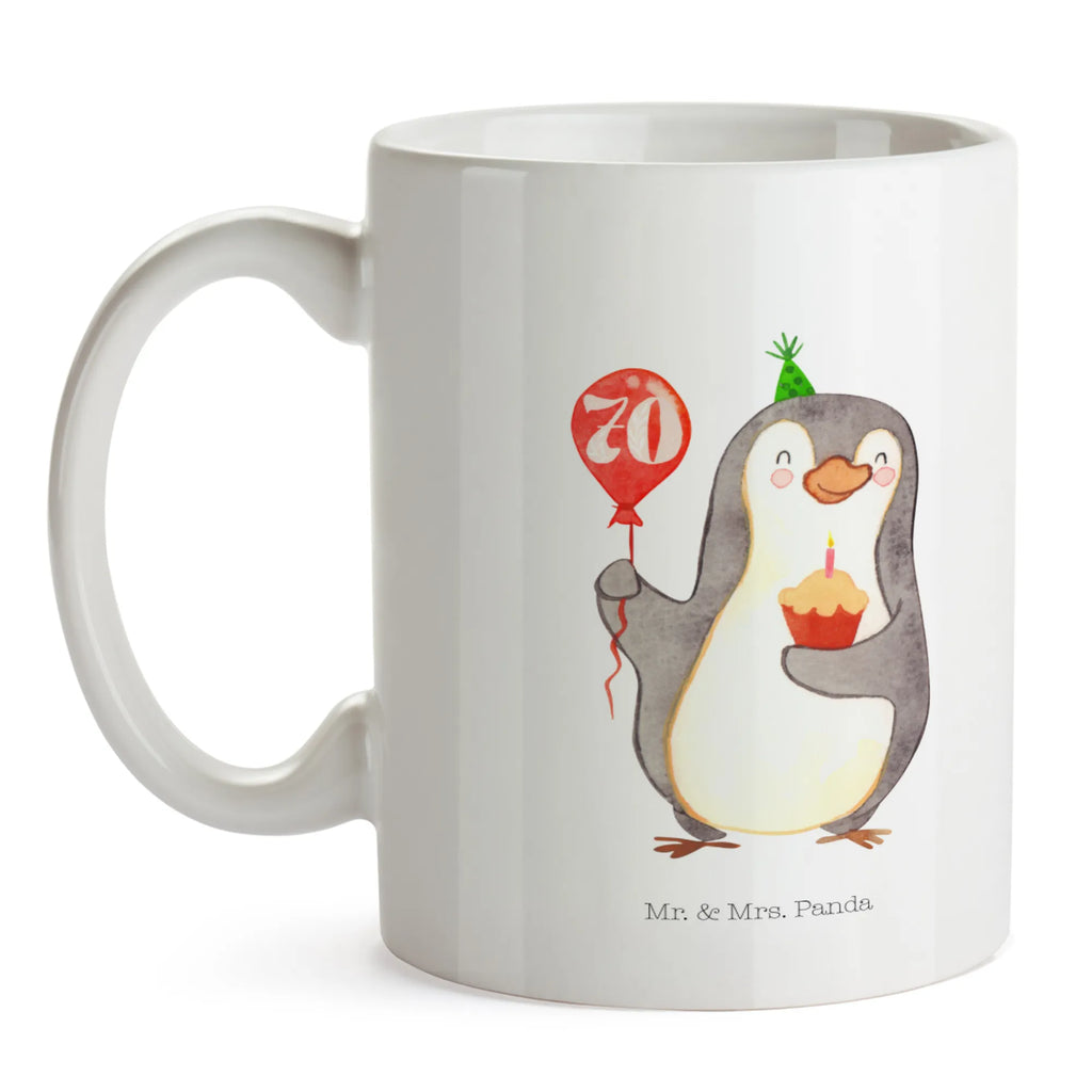 Tasse 70. Geburtstag Pinguin Luftballon Tasse, Kaffeetasse, Teetasse, Becher, Kaffeebecher, Teebecher, Keramiktasse, Porzellantasse, Büro Tasse, Geschenk Tasse, Tasse Sprüche, Tasse Motive, Kaffeetassen, Tasse bedrucken, Designer Tasse, Cappuccino Tassen, Schöne Teetassen, Geburtstag, Geburtstagsgeschenk, Geschenk, Pinguin, Geburtstage, Happy Birthday, Geburtstagsfeier