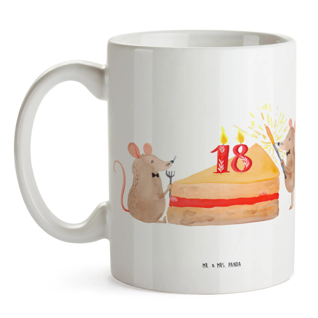 Tasse 18. Geburtstag Mäuse Kuchen Tasse, Kaffeetasse, Teetasse, Becher, Kaffeebecher, Teebecher, Keramiktasse, Porzellantasse, Büro Tasse, Geschenk Tasse, Tasse Sprüche, Tasse Motive, Kaffeetassen, Tasse bedrucken, Designer Tasse, Cappuccino Tassen, Schöne Teetassen, Geburtstag, Geburtstagsgeschenk, Geschenk, Maus, Geburtstage, Happy Birthday, Geburtstagsfeier