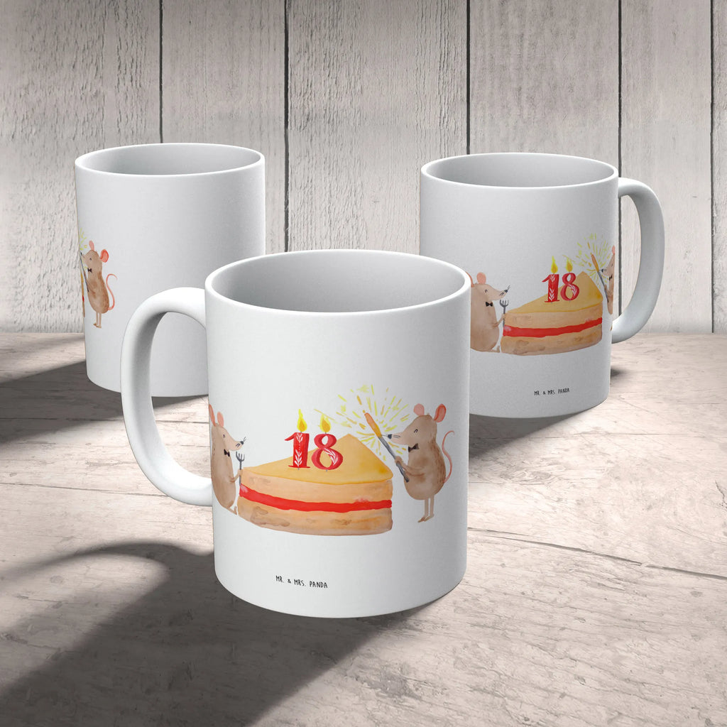 Tasse 18. Geburtstag Mäuse Kuchen Tasse, Kaffeetasse, Teetasse, Becher, Kaffeebecher, Teebecher, Keramiktasse, Porzellantasse, Büro Tasse, Geschenk Tasse, Tasse Sprüche, Tasse Motive, Kaffeetassen, Tasse bedrucken, Designer Tasse, Cappuccino Tassen, Schöne Teetassen, Geburtstag, Geburtstagsgeschenk, Geschenk, Maus, Geburtstage, Happy Birthday, Geburtstagsfeier