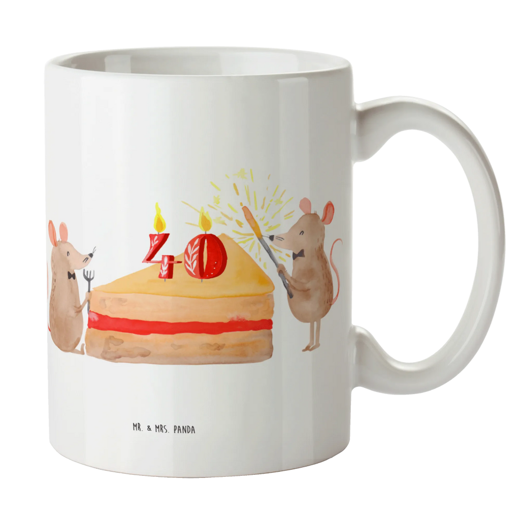 Tasse 40. Geburtstag Mäuse Kuchen Tasse, Kaffeetasse, Teetasse, Becher, Kaffeebecher, Teebecher, Keramiktasse, Porzellantasse, Büro Tasse, Geschenk Tasse, Tasse Sprüche, Tasse Motive, Kaffeetassen, Tasse bedrucken, Designer Tasse, Cappuccino Tassen, Schöne Teetassen, Geburtstag, Geburtstagsgeschenk, Geschenk, Maus, Geburtstage, Happy Birthday, Geburtstagsfeier