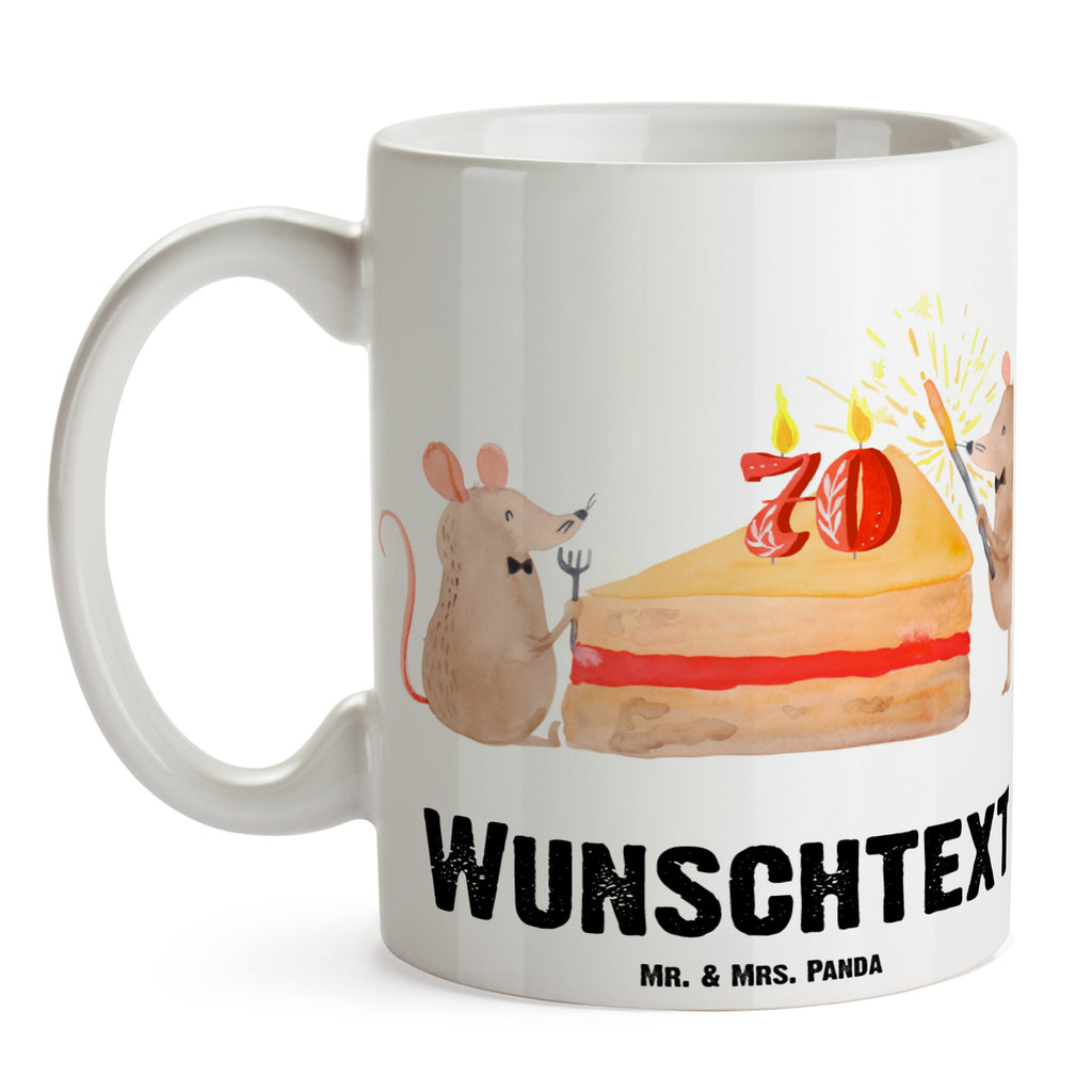 Personalisierte Tasse 70. Geburtstag Mäuse Kuchen Personalisierte Tasse, Namenstasse, Wunschname, Personalisiert, Tasse, Namen, Drucken, Tasse mit Namen, Geburtstag, Geburtstagsgeschenk, Geschenk, Maus, Geburtstage, Happy Birthday, Geburtstagsfeier