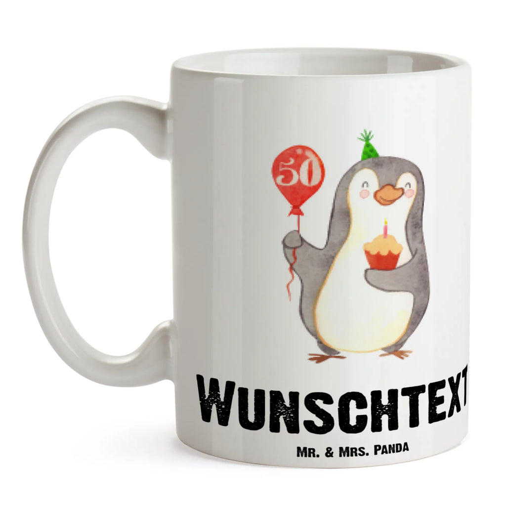 Personalisierte Tasse 50. Geburtstag Pinguin Luftballon Personalisierte Tasse, Namenstasse, Wunschname, Personalisiert, Tasse, Namen, Drucken, Tasse mit Namen, Geburtstag, Geburtstagsgeschenk, Geschenk, Pinguin, Geburtstage, Happy Birthday, Geburtstagsfeier