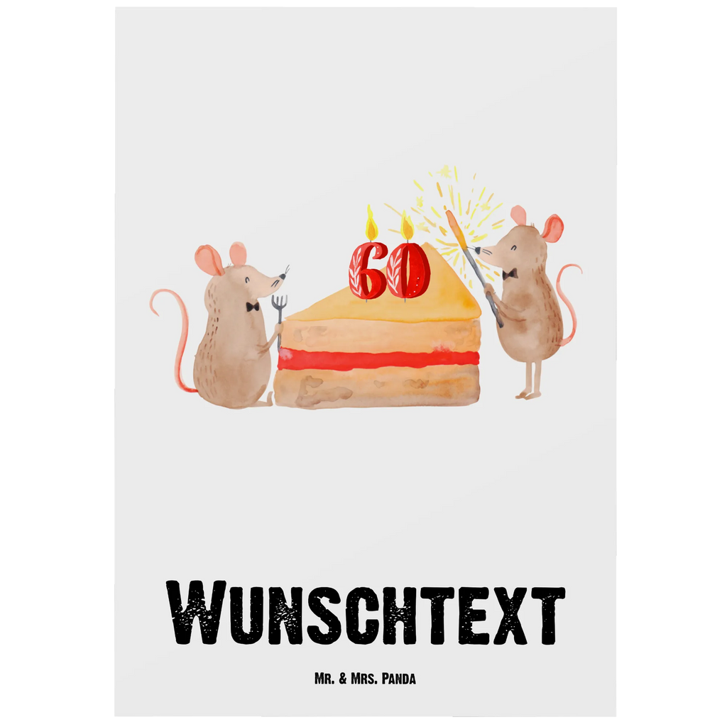 Personalisierte Postkarte 60. Geburtstag Mäuse Kuchen Postkarte mit Namen, Postkarte bedrucken, Postkarte mit Wunschtext, Postkarte personalisierbar, Geschenkkarte mit Namen, Grußkarte mit Namen, Karte mit Namen, Einladung mit Namen, Ansichtskarte mit Namen, Geschenkkarte mit Wunschtext, Grußkarte mit Wunschtext, Karte mit Wunschtext, Einladung mit Wunschtext, Ansichtskarte mit Wunschtext, Geburtstag, Geburtstagsgeschenk, Geschenk, Maus, Geburtstage, Happy Birthday, Geburtstagsfeier