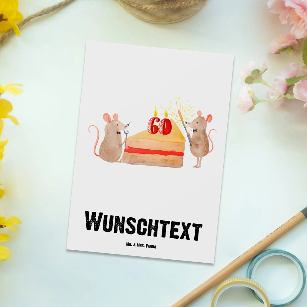 Personalisierte Postkarte 60. Geburtstag Mäuse Kuchen Postkarte mit Namen, Postkarte bedrucken, Postkarte mit Wunschtext, Postkarte personalisierbar, Geschenkkarte mit Namen, Grußkarte mit Namen, Karte mit Namen, Einladung mit Namen, Ansichtskarte mit Namen, Geschenkkarte mit Wunschtext, Grußkarte mit Wunschtext, Karte mit Wunschtext, Einladung mit Wunschtext, Ansichtskarte mit Wunschtext, Geburtstag, Geburtstagsgeschenk, Geschenk, Maus, Geburtstage, Happy Birthday, Geburtstagsfeier