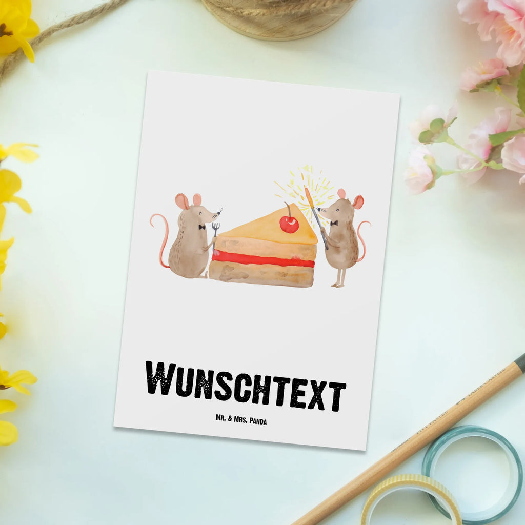 Personalisierte Postkarte Mäuse Kuchen Postkarte mit Namen, Postkarte bedrucken, Postkarte mit Wunschtext, Postkarte personalisierbar, Geschenkkarte mit Namen, Grußkarte mit Namen, Karte mit Namen, Einladung mit Namen, Ansichtskarte mit Namen, Geschenkkarte mit Wunschtext, Grußkarte mit Wunschtext, Karte mit Wunschtext, Einladung mit Wunschtext, Ansichtskarte mit Wunschtext, Geburtstag, Geburtstagsgeschenk, Geschenk, Kuchen, Maus, Mäuse, Party, Leben, Glück