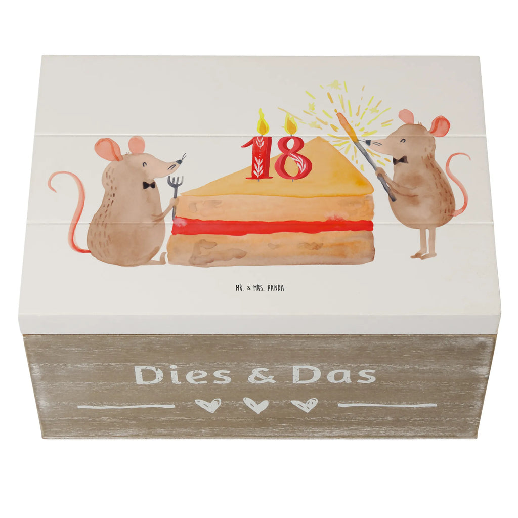 Holzkiste 18. Geburtstag Mäuse Kuchen Holzkiste, Kiste, Schatzkiste, Truhe, Schatulle, XXL, Erinnerungsbox, Erinnerungskiste, Dekokiste, Aufbewahrungsbox, Geschenkbox, Geschenkdose, Geburtstag, Geburtstagsgeschenk, Geschenk, Maus, Geburtstage, Happy Birthday, Geburtstagsfeier