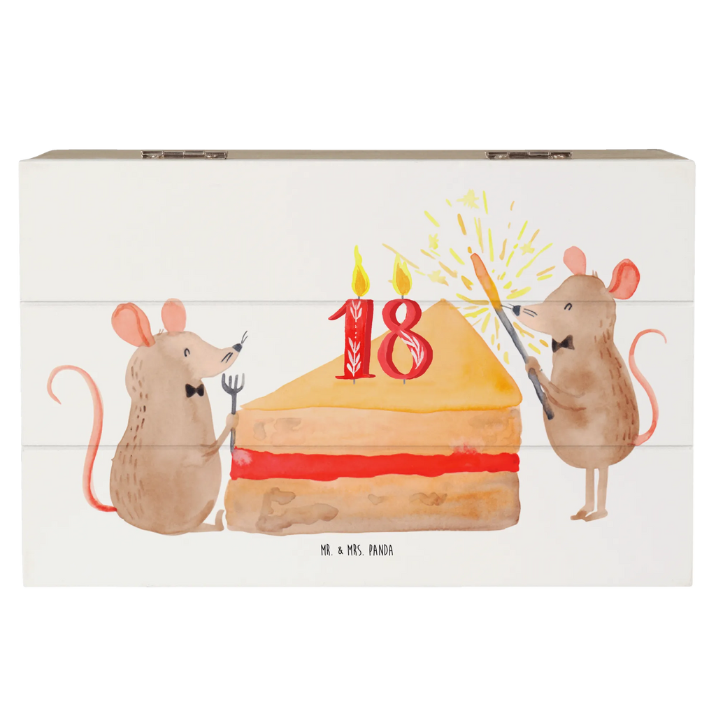 Holzkiste 18. Geburtstag Mäuse Kuchen Holzkiste, Kiste, Schatzkiste, Truhe, Schatulle, XXL, Erinnerungsbox, Erinnerungskiste, Dekokiste, Aufbewahrungsbox, Geschenkbox, Geschenkdose, Geburtstag, Geburtstagsgeschenk, Geschenk, Maus, Geburtstage, Happy Birthday, Geburtstagsfeier