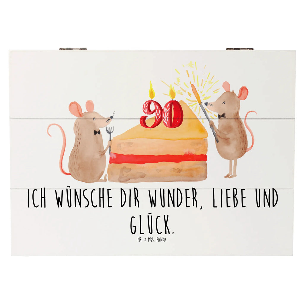 Holzkiste 90. Geburtstag Mäuse Kuchen Holzkiste, Kiste, Schatzkiste, Truhe, Schatulle, XXL, Erinnerungsbox, Erinnerungskiste, Dekokiste, Aufbewahrungsbox, Geschenkbox, Geschenkdose, Geburtstag, Geburtstagsgeschenk, Geschenk, Maus, Geburtstage, Happy Birthday, Geburtstagsfeier